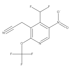 2-(4-(Difluoromethyl)-5-nitro-2-(trifluoromethoxy)pyridin-3-yl)acetonitrile结构式