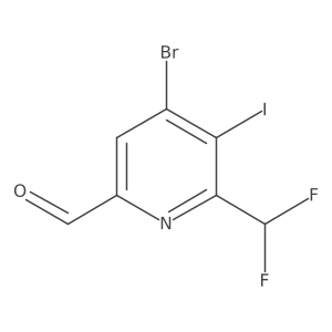 4-Bromo-6-(difluoromethyl)-5-iodopicolinaldehyde Structure