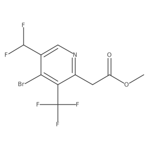 2-Pyridineacetic acid, 4-bromo-5-(difluoromethyl)-3-(trifluoromethyl)-, methyl ester Structure