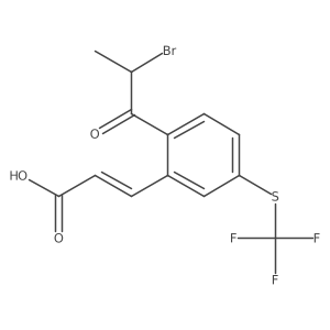 2-(2-Bromopropanoyl)-5-(trifluoromethylthio)cinnamic acid Structure
