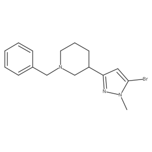 1-benzyl-3-(5-bromo-1-methyl-1H-pyrazol-3-yl)piperidine Structure