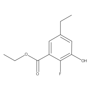 Benzoic acid, 5-ethyl-2-fluoro-3-hydroxy-, ethyl ester Structure
