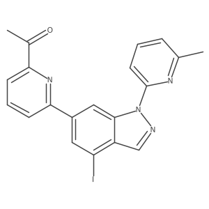 1-[6-[4-Iodo-1-(6-methyl-2-pyridinyl)-1H-indazol-6-yl]-2-pyridinyl]ethanone结构式