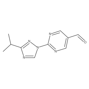 2-[3-(propan-2-yl)-1H-1,2,4-triazol-1-yl]pyrimidine-5-carbaldehyde Structure