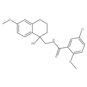 5-chloro-N-((1-hydroxy-6-methoxy-1,2,3,4-tetrahydronaphthalen-1-yl)methyl)-2-methoxybenzamide结构式