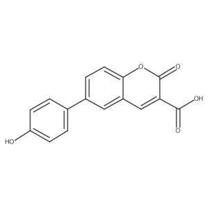6-(4-Hydroxyphenyl)-2-oxo-2H-1-benzopyran-3-carboxylic acid结构式