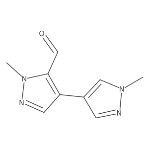 2-Methyl-4-(1-methylpyrazol-4-yl)pyrazole-3-carbaldehyde Structure
