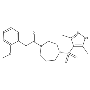 1-(4-((3,5-dimethyl-1H-pyrazol-4-yl)sulfonyl)-1,4-diazepan-1-yl)-2-(2-methoxyphenyl)ethanone Structure