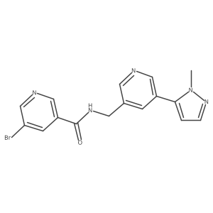 5-bromo-N-((5-(1-methyl-1H-pyrazol-5-yl)pyridin-3-yl)methyl)nicotinamide Structure