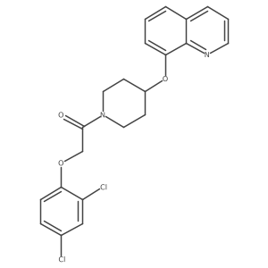 2-(2,4-Dichlorophenoxy)-1-(4-(quinolin-8-yloxy)piperidin-1-yl)ethanone结构式