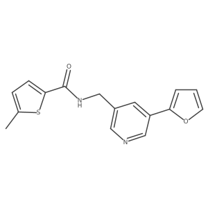 N-((5-(furan-2-yl)pyridin-3-yl)methyl)-5-methylthiophene-2-carboxamide Structure