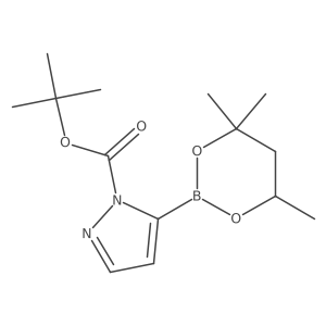 Tert-butyl 5-(4,4,6-trimethyl-1,3,2-dioxaborinan-2-YL)-1H-pyrazole-1-carboxylate结构式