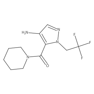 5-(piperidine-1-carbonyl)-1-(2,2,2-trifluoroethyl)-1H-pyrazol-4-amine结构式