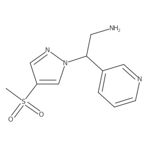 2-(4-methanesulfonyl-1H-pyrazol-1-yl)-2-(pyridin-3-yl)ethan-1-amine结构式