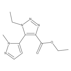 ethyl 1-ethyl-5-(1-methyl-1H-pyrazol-5-yl)-1H-1,2,3-triazole-4-carboxylate结构式