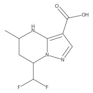 rac-(5R,7R)-7-(difluoromethyl)-5-methyl-4H,5H,6H,7H-pyrazolo[1,5-a]pyrimidine-3-carboxylic acid, cis结构式