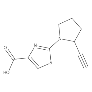 2-(2-Ethynylpyrrolidin-1-yl)-1,3-thiazole-4-carboxylic acid结构式