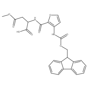 (2R)-2-{[3-({[(9H-fluoren-9-yl)methoxy]carbonyl}amino)furan-2-yl]formamido}-4-methoxy-4-oxobutanoic acid Structure