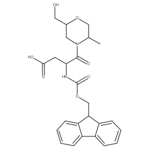 3-({[(9H-fluoren-9-yl)methoxy]carbonyl}amino)-4-[2-(hydroxymethyl)-5-methylmorpholin-4-yl]-4-oxobutanoic acid结构式