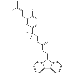 2-[3-({[(9H-fluoren-9-yl)methoxy]carbonyl}amino)-2,2-dimethylpropanamido]-5-methylhex-4-enoic acid Structure