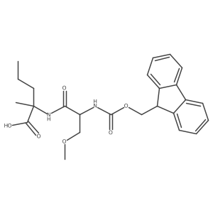 2-[2-({[(9H-fluoren-9-yl)methoxy]carbonyl}amino)-3-methoxypropanamido]-2-methylpentanoic acid Structure