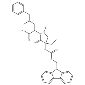 3-[benzyl(methyl)amino]-2-[2-({[(9H-fluoren-9-yl)methoxy]carbonyl}amino)-2-(methoxymethyl)butanamido]propanoic acid结构式