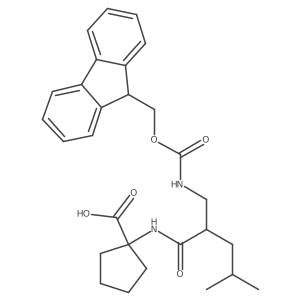1-{2-[({[(9H-fluoren-9-yl)methoxy]carbonyl}amino)methyl]-4-methylpentanamido}cyclopentane-1-carboxylic acid结构式