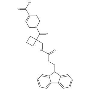 1-{1-[({[(9H-fluoren-9-yl)methoxy]carbonyl}amino)methyl]cyclobutanecarbonyl}-1,2,3,6-tetrahydropyridine-4-carboxylic acid结构式