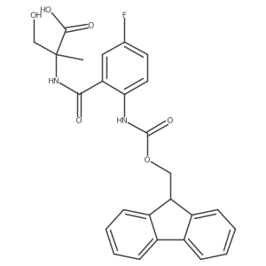 2-{[2-({[(9H-fluoren-9-yl)methoxy]carbonyl}amino)-5-fluorophenyl]formamido}-3-hydroxy-2-methylpropanoic acid结构式