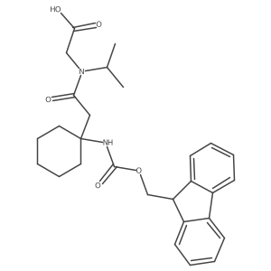 2-{2-[1-({[(9H-fluoren-9-yl)methoxy]carbonyl}amino)cyclohexyl]-N-(propan-2-yl)acetamido}acetic acid结构式