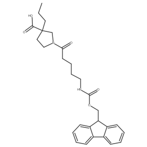 1-[5-({[(9H-fluoren-9-yl)methoxy]carbonyl}amino)pentanoyl]-3-propylpyrrolidine-3-carboxylic acid Structure