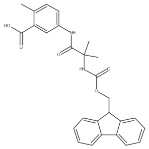 5-[2-({[(9H-fluoren-9-yl)methoxy]carbonyl}amino)-2-methylpropanamido]-2-methylbenzoic acid结构式