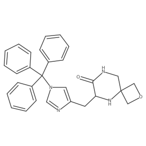 (R)-6-((1-Trityl-1H-imidazol-4-yl)methyl)-2-oxa-5,8-diazaspiro[3.5]nonan-7-one结构式