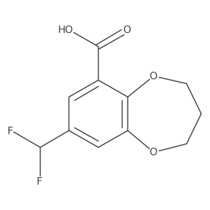 8-(Difluoromethyl)-3,4-dihydro-2H-1,5-benzodioxepine-6-carboxylic acid结构式