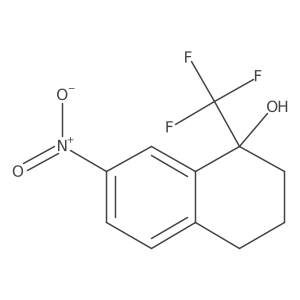 1-Hydroxy-7-nitro-1-(trifluoromethyl)-1,2,3,4-tetrahydronaphthalene结构式