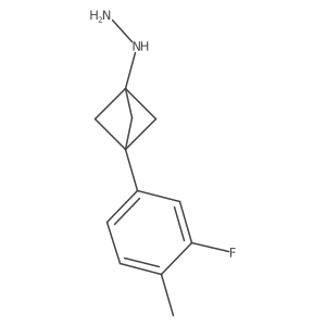 [3-(3-Fluoro-4-methylphenyl)-1-bicyclo[1.1.1]pentanyl]hydrazine结构式