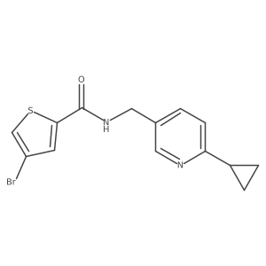 4-bromo-N-[(6-cyclopropylpyridin-3-yl)methyl]thiophene-2-carboxamide结构式