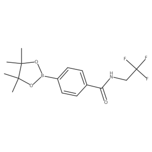 4-(4,4,5,5-tetramethyl-1,3,2-dioxaborolan-2-yl)-N-(2,2,2-trifluoroethyl)benzamide结构式