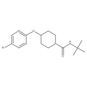 4-[(5-bromopyrimidin-2-yl)oxy]-N-tert-butylpiperidine-1-carboxamide结构式