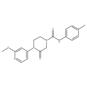 N-(4-Fluorophenyl)-4-(2-methoxypyridin-4-yl)-3-oxopiperazine-1-carboxamide结构式