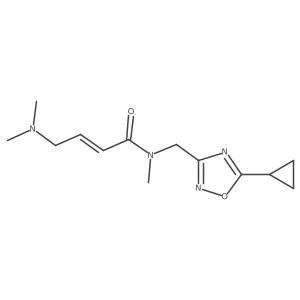 (E)-N-[(5-Cyclopropyl-1,2,4-oxadiazol-3-yl)methyl]-4-(dimethylamino)-N-methylbut-2-enamide结构式