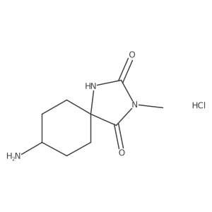8-Amino-3-methyl-1,3-diazaspiro[4.5]decane-2,4-dione;hydrochloride结构式