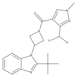 2-tert-butyl-1-{1-[3-(difluoromethyl)-1-methyl-1H-pyrazole-4-carbonyl]azetidin-3-yl}-1H-1,3-benzodiazole结构式