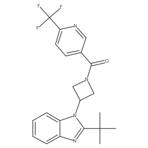 2-tert-butyl-1-{1-[6-(trifluoromethyl)pyridine-3-carbonyl]azetidin-3-yl}-1H-1,3-benzodiazole结构式