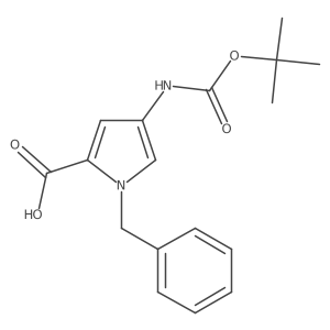 1-benzyl-4-{[(tert-butoxy)carbonyl]amino}-1H-pyrrole-2-carboxylic acid结构式