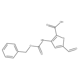 3-{[(Benzyloxy)carbonyl]amino}-5-formylthiophene-2-carboxylic acid结构式