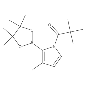 1-(3-Iodo-2-(4,4,5,5-tetramethyl-1,3,2-dioxaborolan-2-yl)-1H-pyrrol-1-yl)-2,2-dimethylpropan-1-one Structure