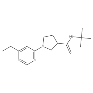 N-tert-butyl-1-(6-ethylpyrimidin-4-yl)pyrrolidine-3-carboxamide结构式