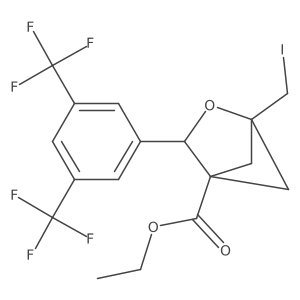 Ethyl 3-[3,5-bis(trifluoromethyl)phenyl]-1-(iodomethyl)-2-oxabicyclo[2.1.1]hexane-4-carboxylate结构式