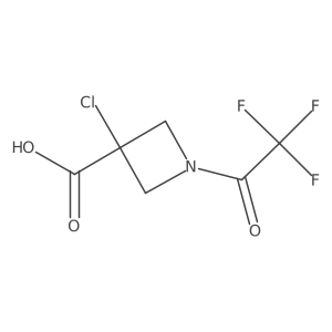 3-Chloro-1-(2,2,2-trifluoroacetyl)azetidine-3-carboxylic acid结构式